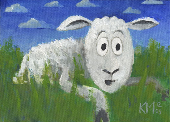 Surprised sheep