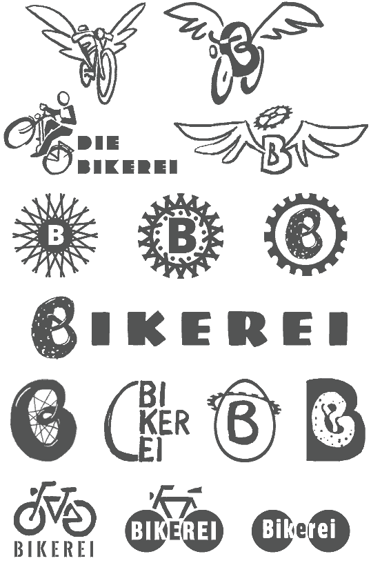 Logo sketches Bikerei